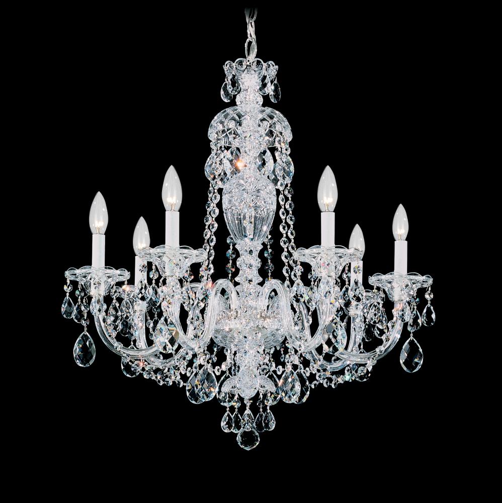 Sterling 7 Light 120V Chandelier in Aurelia with Clear Heritage Handcut Crystal