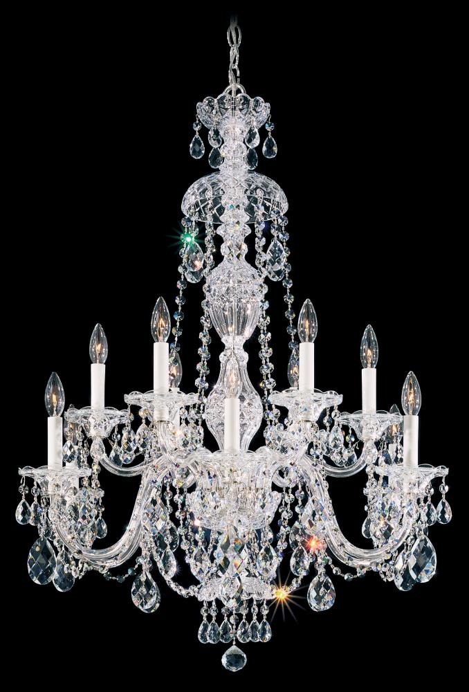 Sterling 12 Light 120V Chandelier in Aurelia with Clear Heritage Handcut Crystal