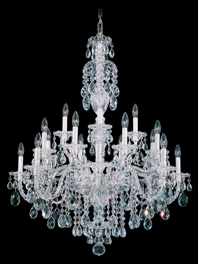 Sterling 20 Light 120V Chandelier in Aurelia with Clear Heritage Handcut Crystal