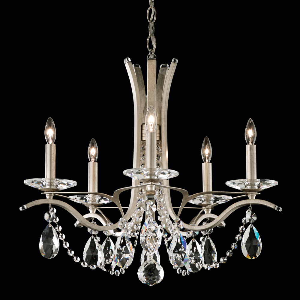 Vesca 5 Light 120V Chandelier in French Gold with Clear Heritage Handcut Crystal