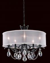 Schonbek 1870 VA8305N-06H1 - Vesca 5 Light 120V Chandelier in White with Clear Heritage Handcut Crystal and White Shade