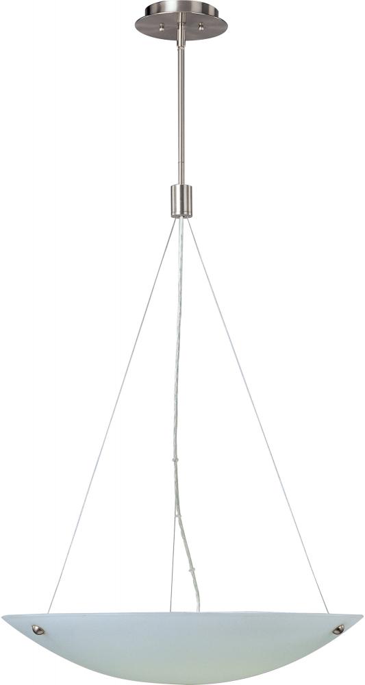 One Light Satin Nickel Frosted Glass Up Pendant
