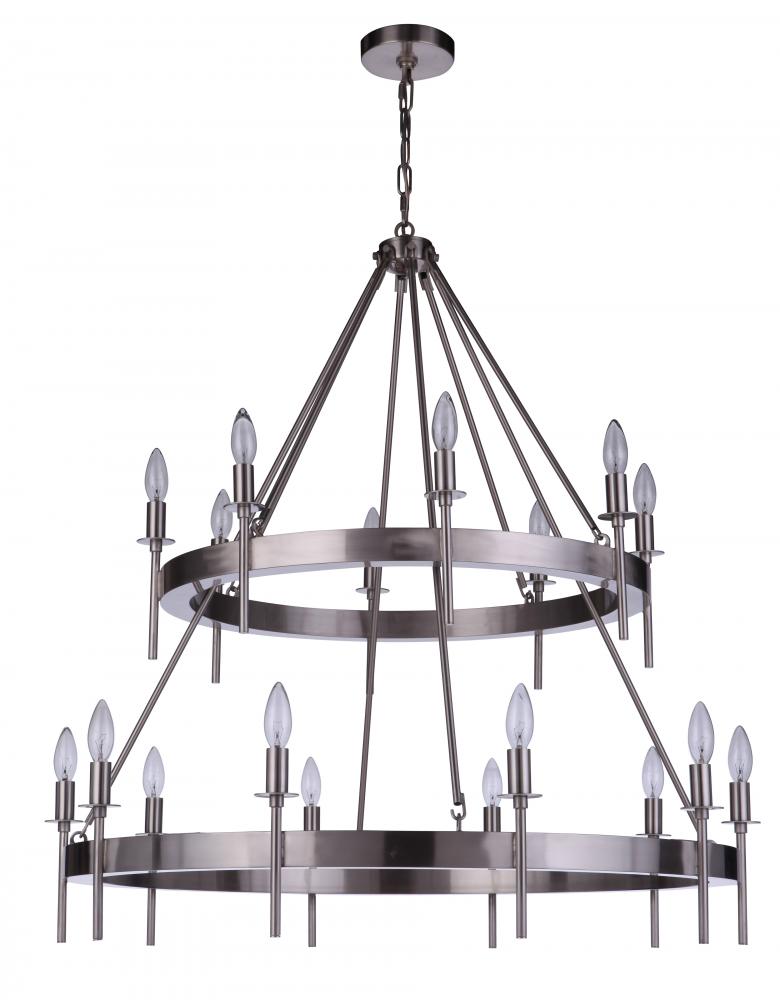 Larrson 18 Light Chandelier in Brushed Polished Nickel