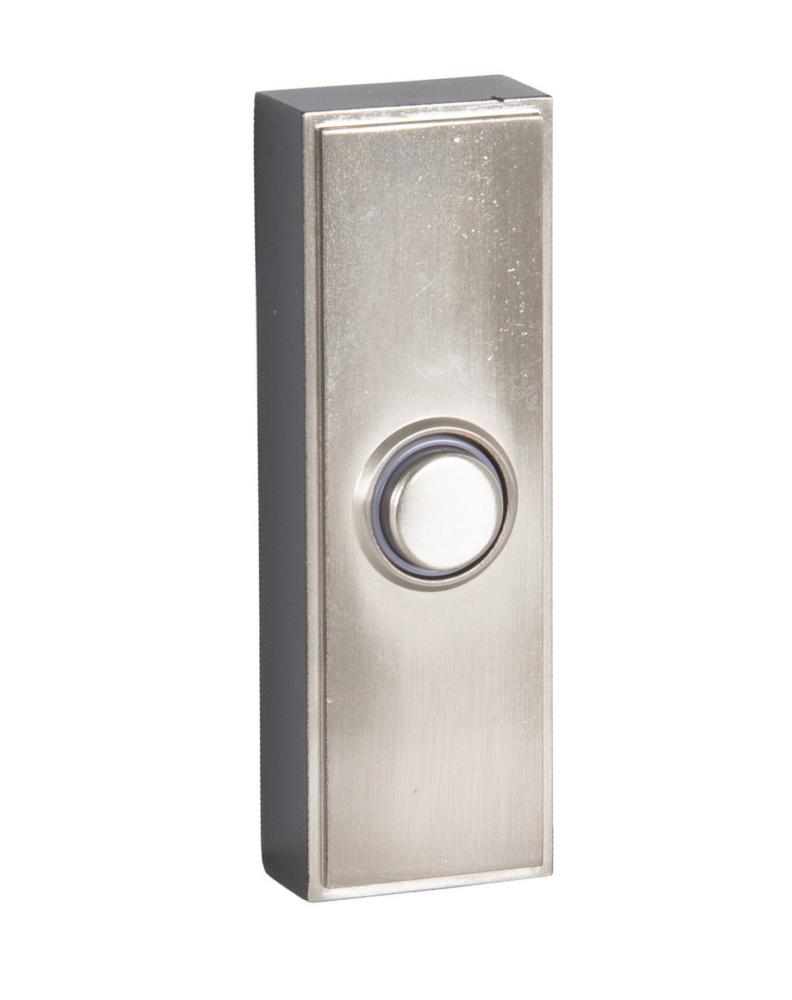 Surface Mount LED Lighted Push Button in Brushed Polished Nickel