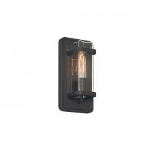 Designers Fountain D303M-6EW-BK - Pearl Street 6 in. 1-Light Black Modern Outdoor Wall Lantern with Clear Glass Shade