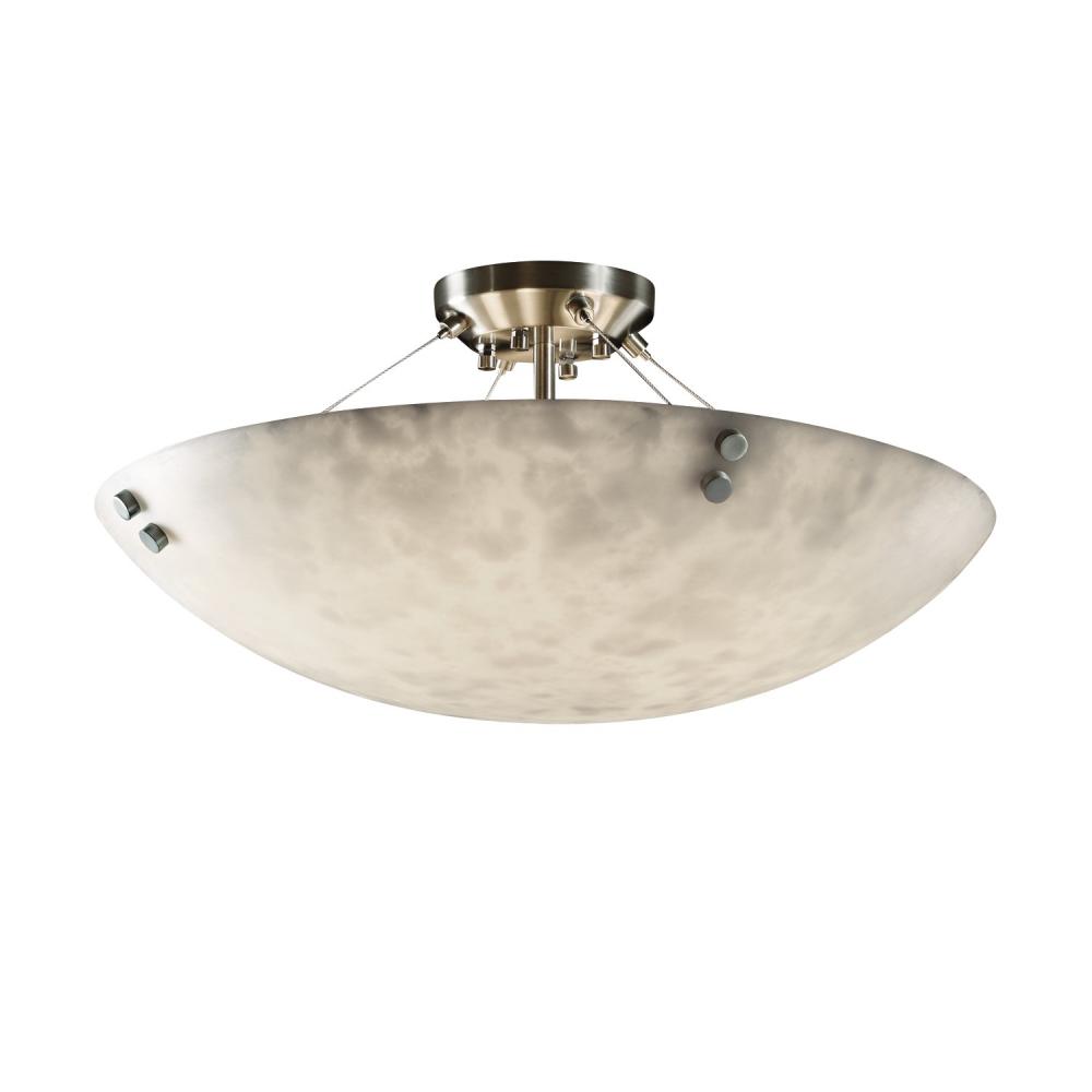 24" Semi-Flush Bowl w/ Pair Cylindrical Finials