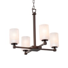 Justice Design Group FSN-8420-10-FRCR-DBRZ - Tetra 4-Light Chandelier