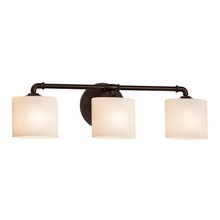 Justice Design Group FSN-8463-30-OPAL-DBRZ - Bronx 3-Light Bath Bar