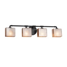 Justice Design Group FSN-8464-55-MROR-MBLK - Bronx 4-Light Bath Bar