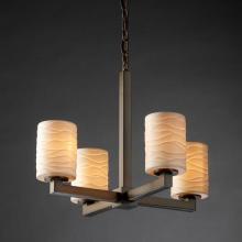 Justice Design Group POR-8829-10-WAVE-NCKL - Modular 4-Light Chandelier