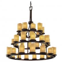 Justice Design Group CNDL-8712-14-AMBR-DBRZ - Dakota 36-Light 3-Tier Ring Chandelier