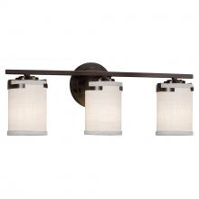 Justice Design Group FAB-8453-10-WHTE-DBRZ - Atlas 3-Light Bath Bar