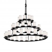 Justice Design Group FAB-8714-10-WHTE-MBLK - Dakota 45-Light 3-Tier Ring Chandelier