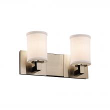 Justice Design Group FAB-8922-10-WHTE-NCKL - Modular 2-Light Bath Bar