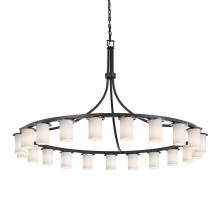 Justice Design Group FSN-8736-10-OPAL-MBLK - Dakota Downlight 21-Light 1-Tier Chandelier