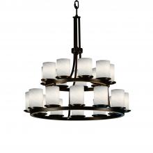 Justice Design Group FSN-8767-10-WEVE-DBRZ - Dakota 21-Light 2-Tier Ring Chandelier