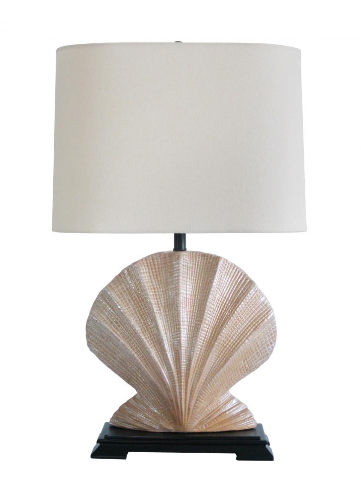 One Light Silver Beige Linen Shade Table Lamp