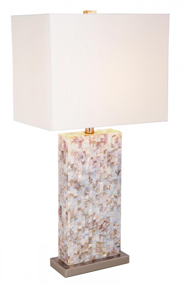 One Light Mother Of Pearl/brass Table Lamp