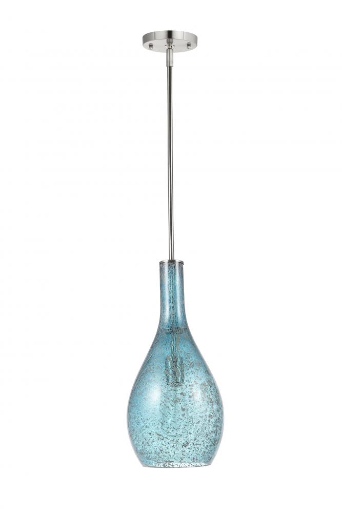 Olivia 1 Light Glass Pendant - Blue Metallic Art Glass