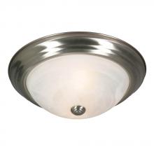 Golden 1260-15 PW - Three Light Pewter Marbled Glass Bowl Flush Mount