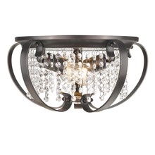 Golden 1323-FM EBB - Ella Flush Mount in Etruscan Bronze