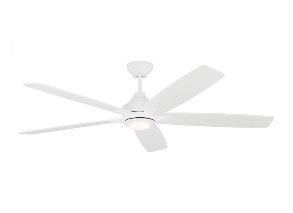 Lowden 60" Dimmable Indoor/Outdoor Integrated LED White Ceiling Fan with Light Kit
