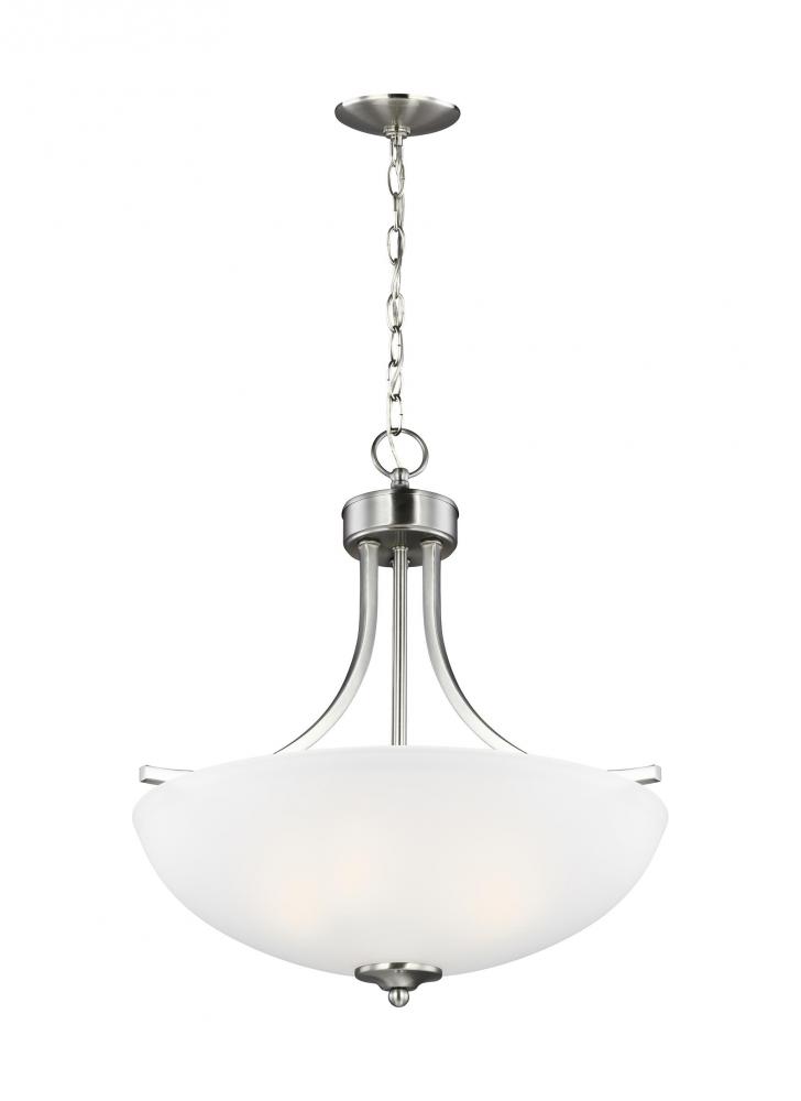 Geary transitional 3-light LED indoor dimmable ceiling pendant hanging chandelier pendant light in b