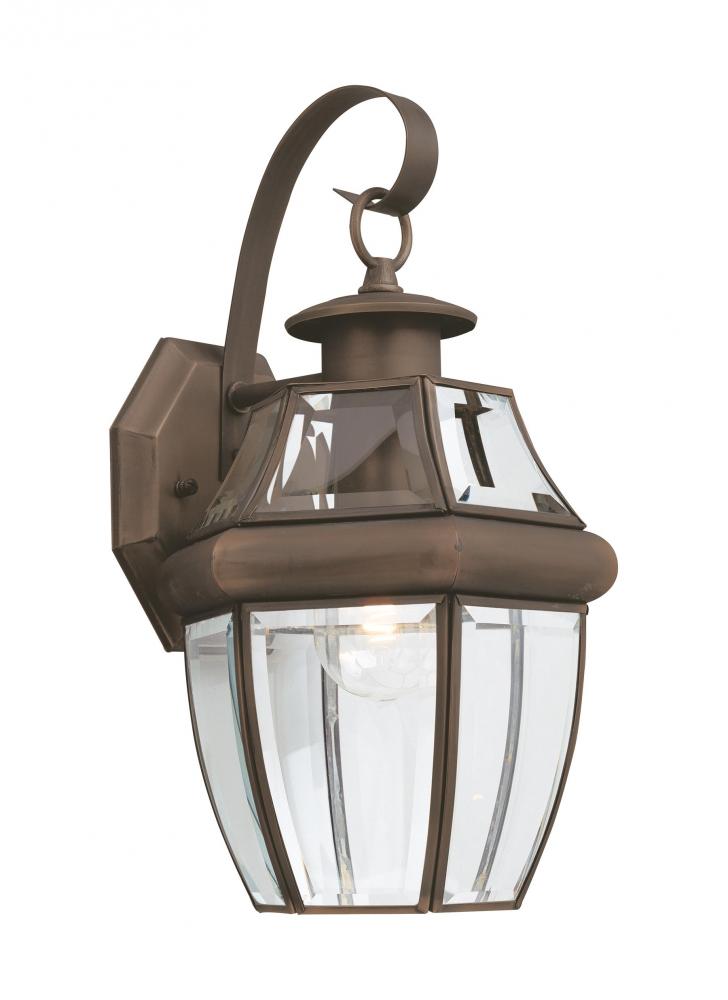 Lancaster traditional 1-light outdoor exterior large wall lantern sconce in antique bronze finish wi