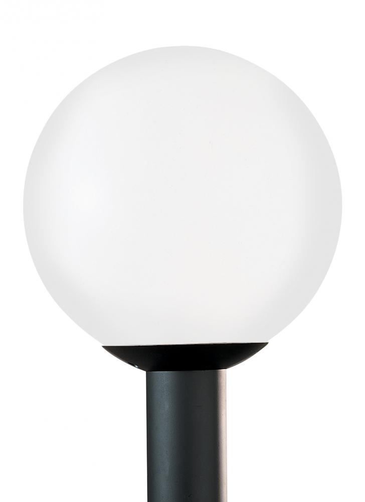 Outdoor Globe traditional 1-light outdoor exterior medium post lantern in white finish with white pl