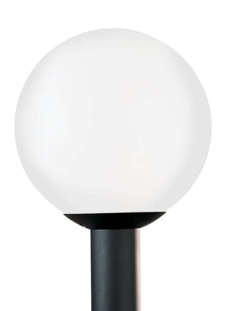 Outdoor Globe traditional 1-light outdoor exterior large post lantern in white finish with white pla