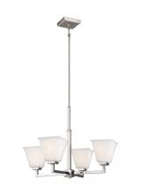 Generation Lighting 3113704-962 - Ellis Harper classic 4-light indoor dimmable ceiling chandelier pendant light in brushed nickel silv