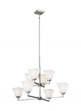 Generation Lighting 3113708-962 - Ellis Harper classic 8-light indoor dimmable ceiling chandelier pendant light in brushed nickel silv