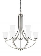 Generation Lighting 3124509-962 - Hanford traditional 9-light indoor dimmable ceiling chandelier pendant light in brushed nickel silve