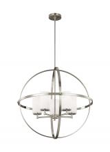 Generation Lighting 3124605-962 - Alturas contemporary 5-light indoor dimmable ceiling chandelier pendant light in brushed nickel silv
