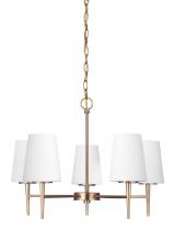 Generation Lighting 3140405-848 - Driscoll contemporary 5-light indoor dimmable ceiling chandelier pendant light in satin brass gold f