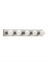 Generation Lighting 4735-98 - Center Stage traditional 5-light indoor dimmable bath vanity wall sconce in brushed stainless silver