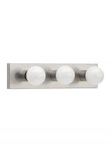 Generation Lighting 4737-98 - Center Stage traditional 3-light indoor dimmable bath vanity wall sconce in brushed stainless silver