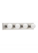 Generation Lighting 4738-98 - Center Stage traditional 4-light indoor dimmable bath vanity wall sconce in brushed stainless silver