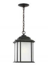Generation Lighting 60531-746 - Kent traditional 1-light outdoor exterior ceiling hanging pendant in oxford bronze finish with satin