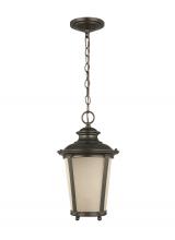 Generation Lighting 62240-780 - Cape May traditional 1-light outdoor exterior hanging ceiling pendant in burled iron grey finish wit