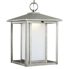 Generation Lighting 6902997S-57 - Hunnington contemporary 1-light outdoor exterior led outdoor pendant in weathered pewter grey finish