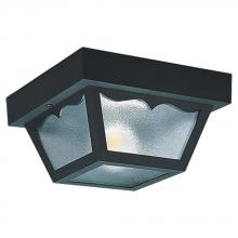 Generation Lighting 7569-32 - Outdoor Ceiling traditional 2-light outdoor exterior ceiling flush mount in black finish with clear