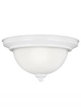 Generation Lighting 77064-15 - Geary transitional 2-light indoor dimmable ceiling flush mount fixture in white finish with satin et