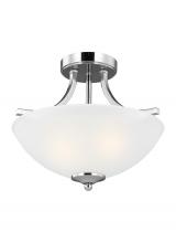 Generation Lighting 7716502-05 - Geary traditional indoor dimmable small 2-light chrome finish semi-flush convertible pendant with a