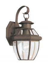 Generation Lighting 8037-71 - Lancaster traditional 1-light outdoor exterior small wall lantern sconce in antique bronze finish wi