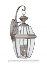Generation Lighting 8039-965 - Lancaster traditional 2-light outdoor exterior wall lantern sconce in antique brushed nickel silver