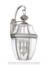 Generation Lighting 8040-965 - Lancaster traditional 3-light outdoor exterior wall lantern sconce in antique brushed nickel silver