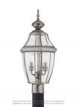 Generation Lighting 8229-965 - Lancaster traditional 2-light outdoor exterior post lantern in antique brushed nickel silver finish