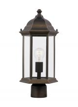 Generation Lighting 8238601-71 - Sevier traditional 1-light outdoor exterior medium post lantern in antique bronze finish with clear