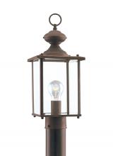Generation Lighting 8257-71 - Jamestowne transitional 1-light outdoor exterior post lantern in antique bronze finish with clear be